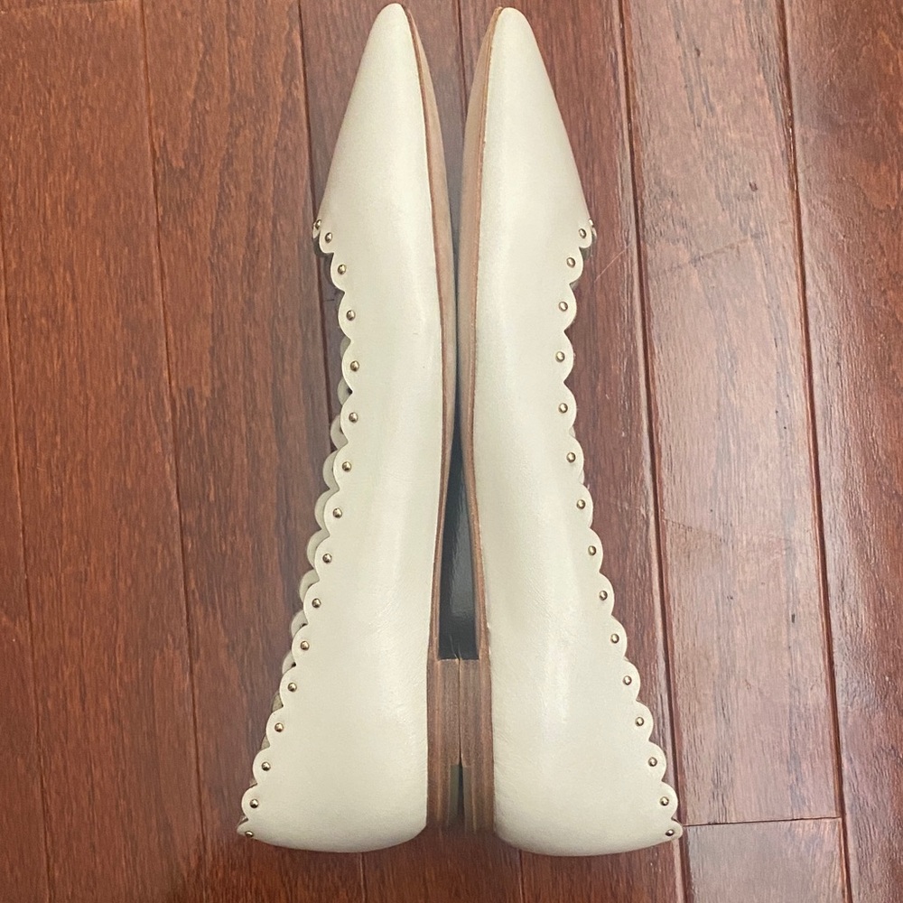 Coach Jill Soft Shine Calf Flats in Ivory - Picture 9 of 14